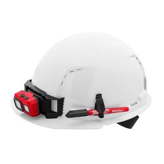 MW BOLT White Type 1 Class C Front Brim Vented Hard Hat with 4 Point Ratcheting Suspension with Dual Coat Lens Eye Visor 48-73-1200-48-73-1410