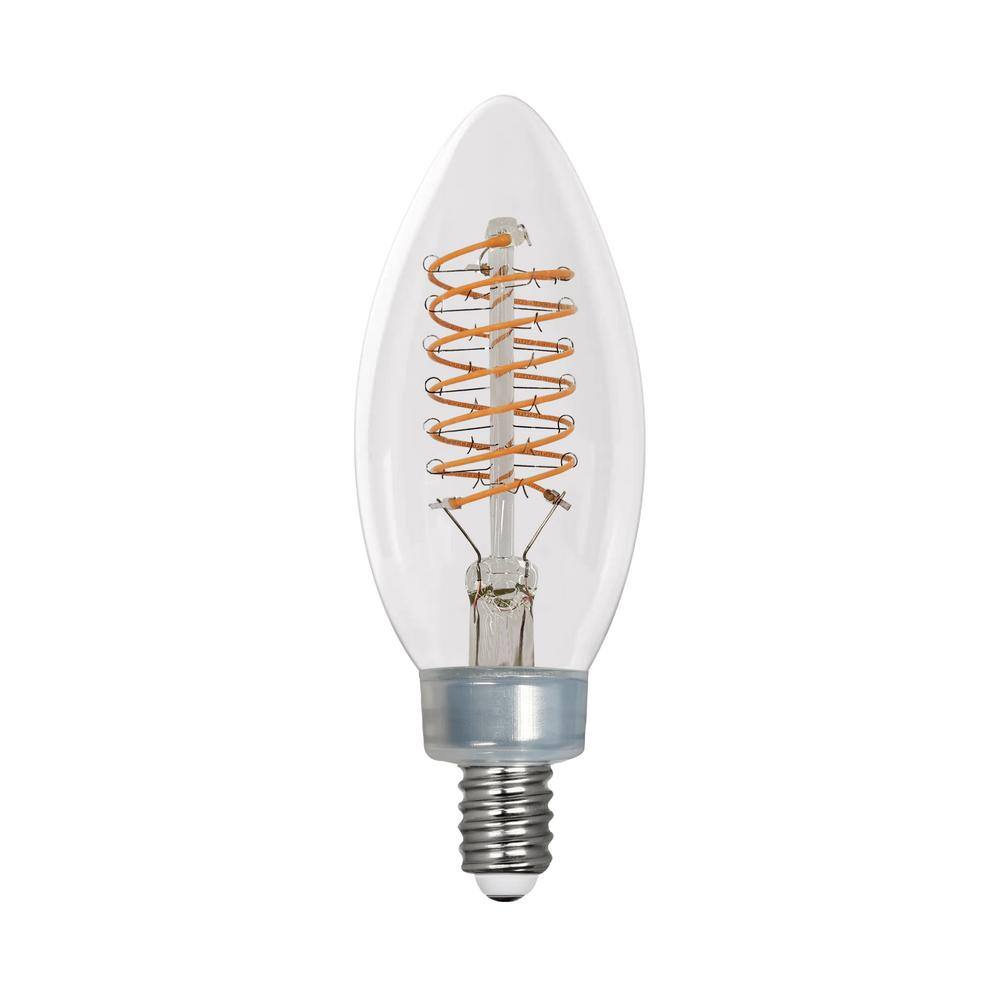 EcoSmart 60-Watt Equivalent BA11 Dimmable E12 Candelabra Fine Bendy Filament LED Vintage Edison Light Bulb Soft White (3-Pack) BA11C7E12827S