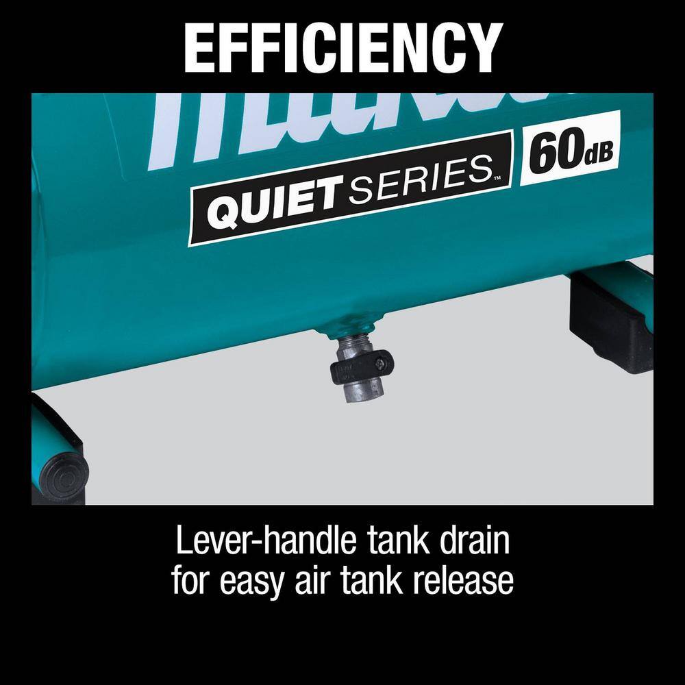 Makita 2 Gal. Quiet Series 1 HP Electric Oil-Free Air Compressor with Bonus Pneumatic 2 in. 18-Gauge Brad Nailer MAC210Q-AF506