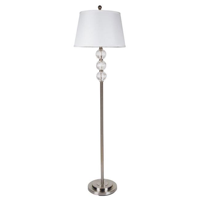 ORE International Glass Table Lamp  Satin Nickel (28.5 )-Style:Floor