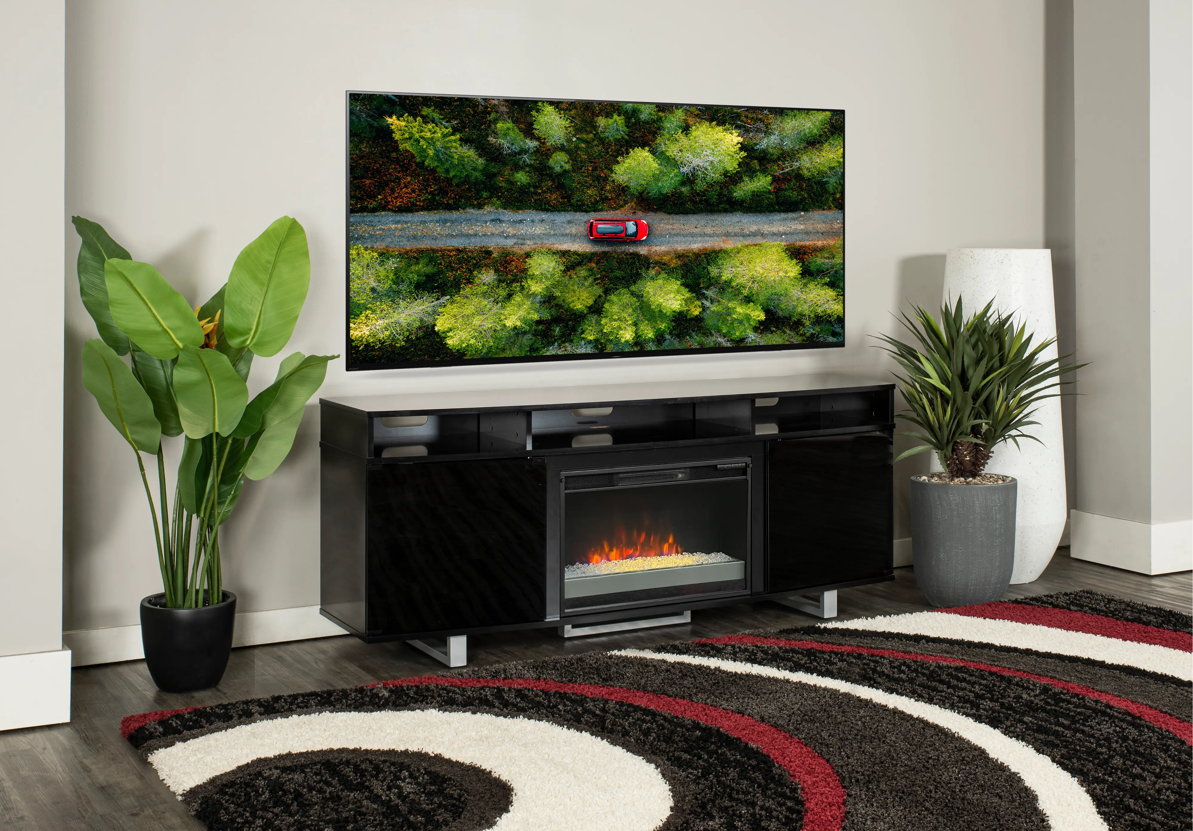 Enterprise Black 70 Fireplace TV Stand