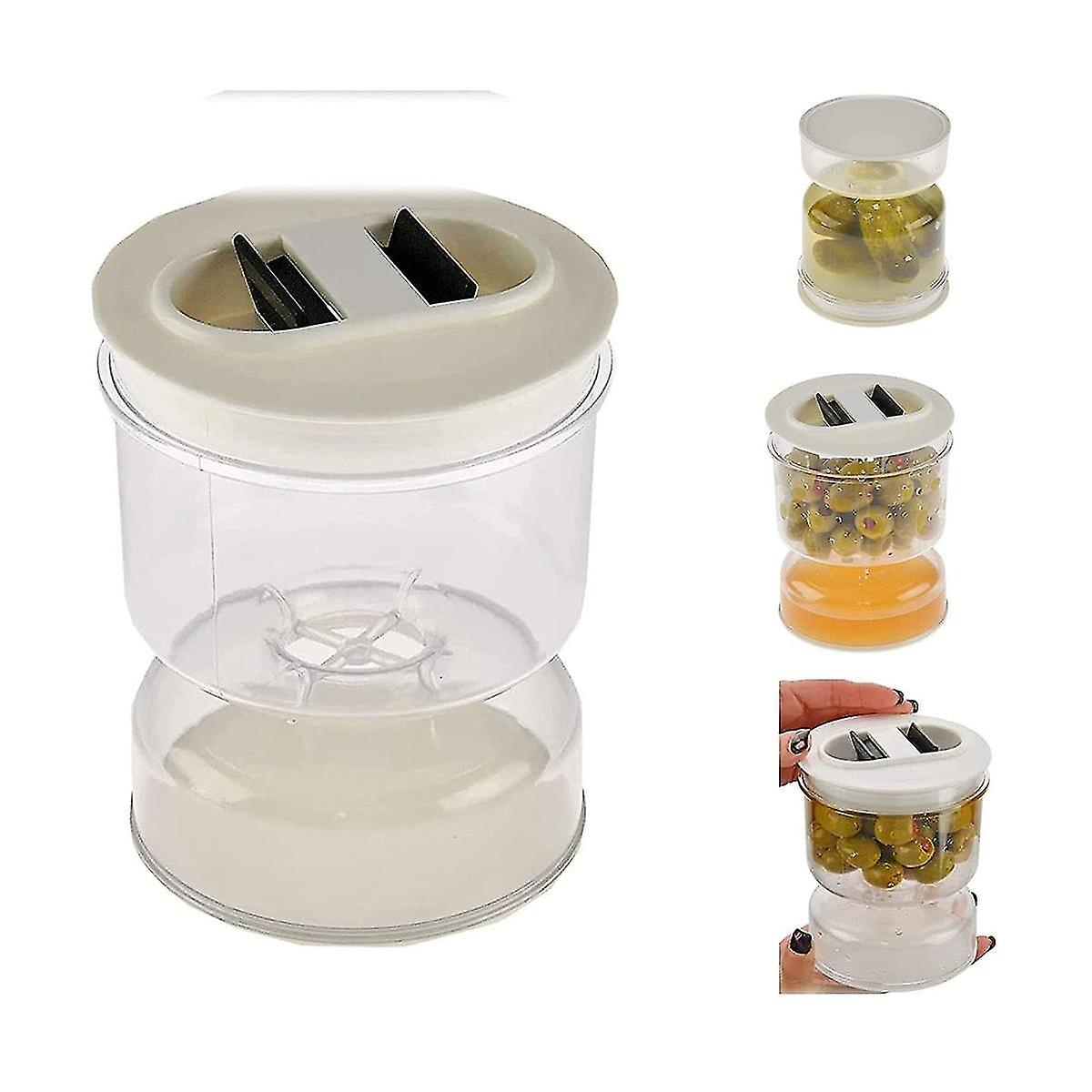 3pcs Jar Dry And Wet Dispenser And Olives Hourglass Jar Container Kitchen Separator Organizer