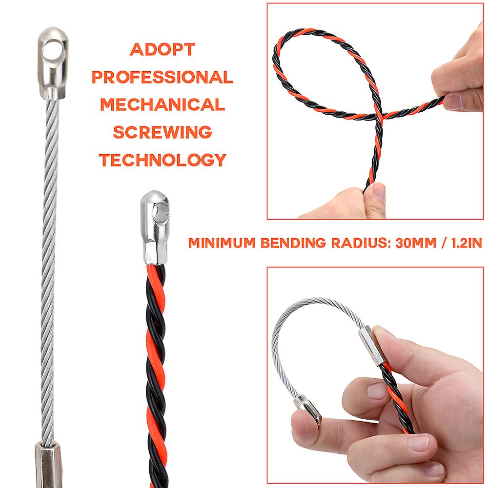 Red And Black Wire Threader Cable Running Puller Threading Device Fiber Optic Lead Construction Tools  20