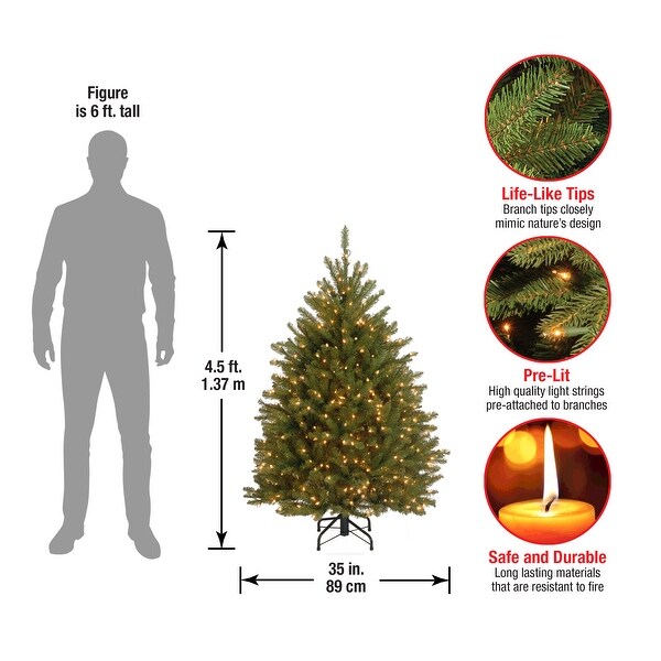 National Tree Company 4.5 ft. Fir Prelit or Unlit Artificial Hinged Tree