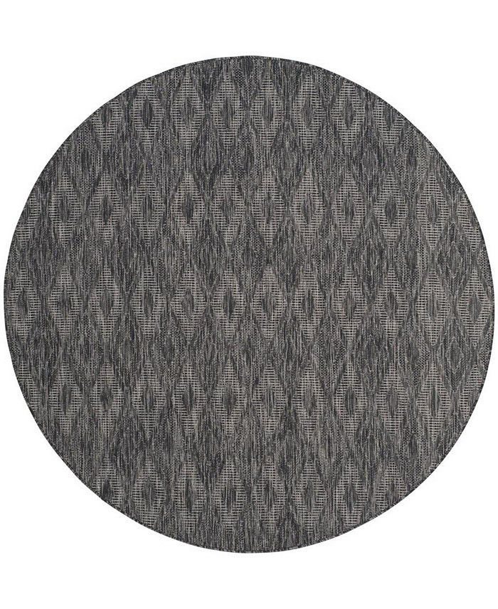 Safavieh Courtyard CY8522 Black 6'7 x 6'7 Round Outdoor Area Rug