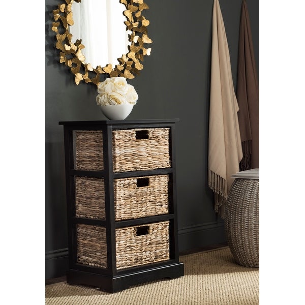 Halle Solid 3 Wicker Basket Storage Side Table