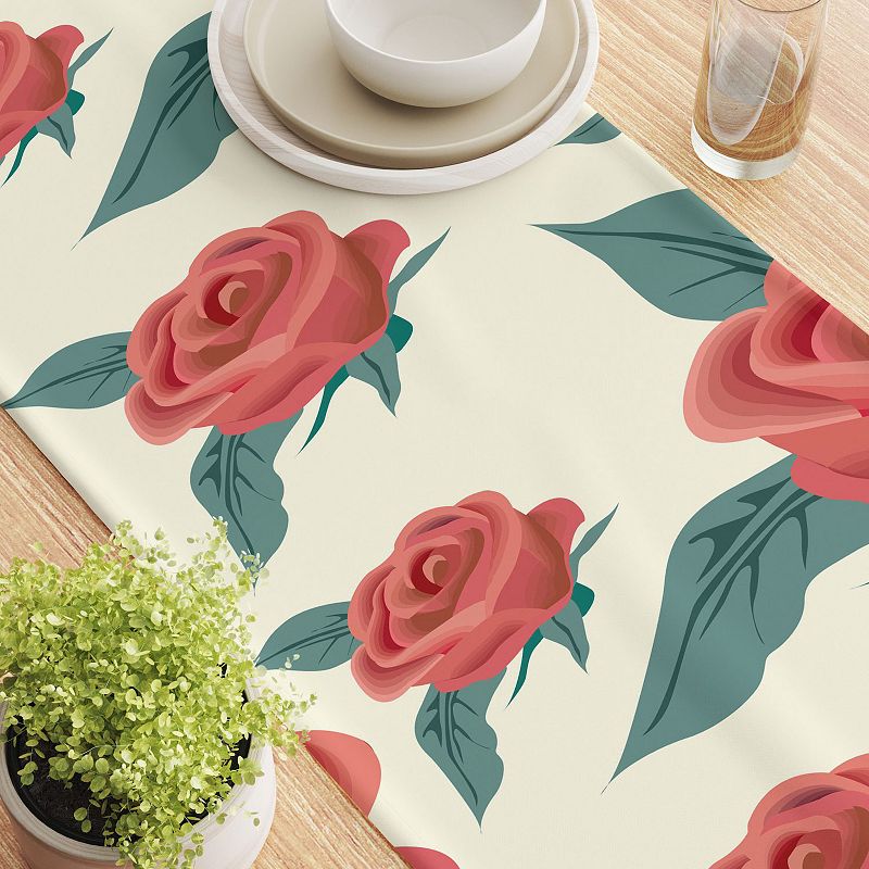 Table Runner， 100% Cotton， 16x108， Floral 85