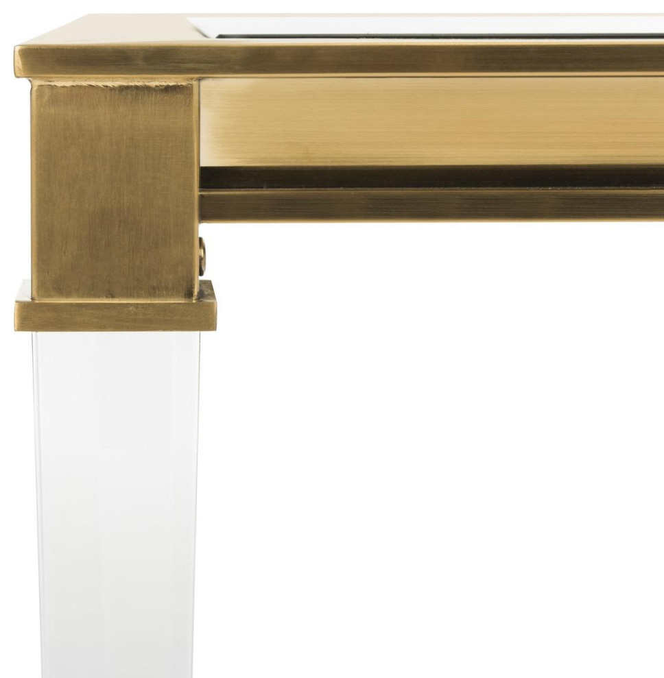 Envee Acrylic Console Table  Brass   Contemporary   Console Tables   by Rustic Home Furniture Deco  Houzz