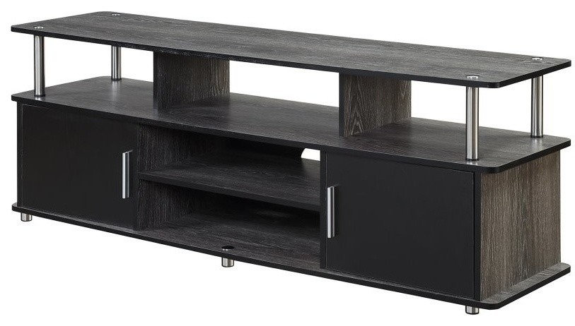 Convenience Concepts Designs2Go 60 quotMonterey TV Stand in Weathered Gray   Contemporary   Entertainment Centers And Tv Stands   by Homesquare  Houzz