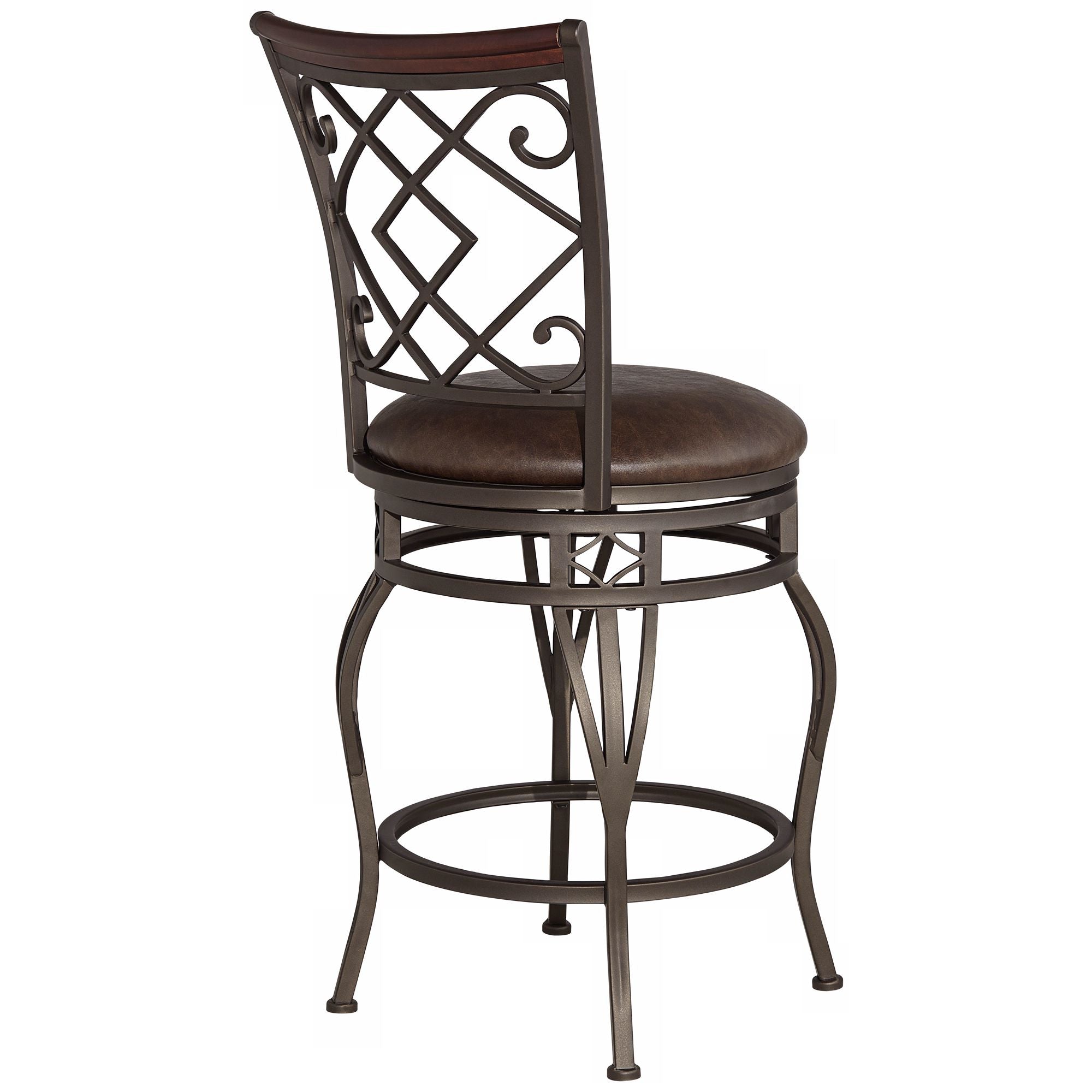 Kensington Hill Bar Stool with Swivel， Brown