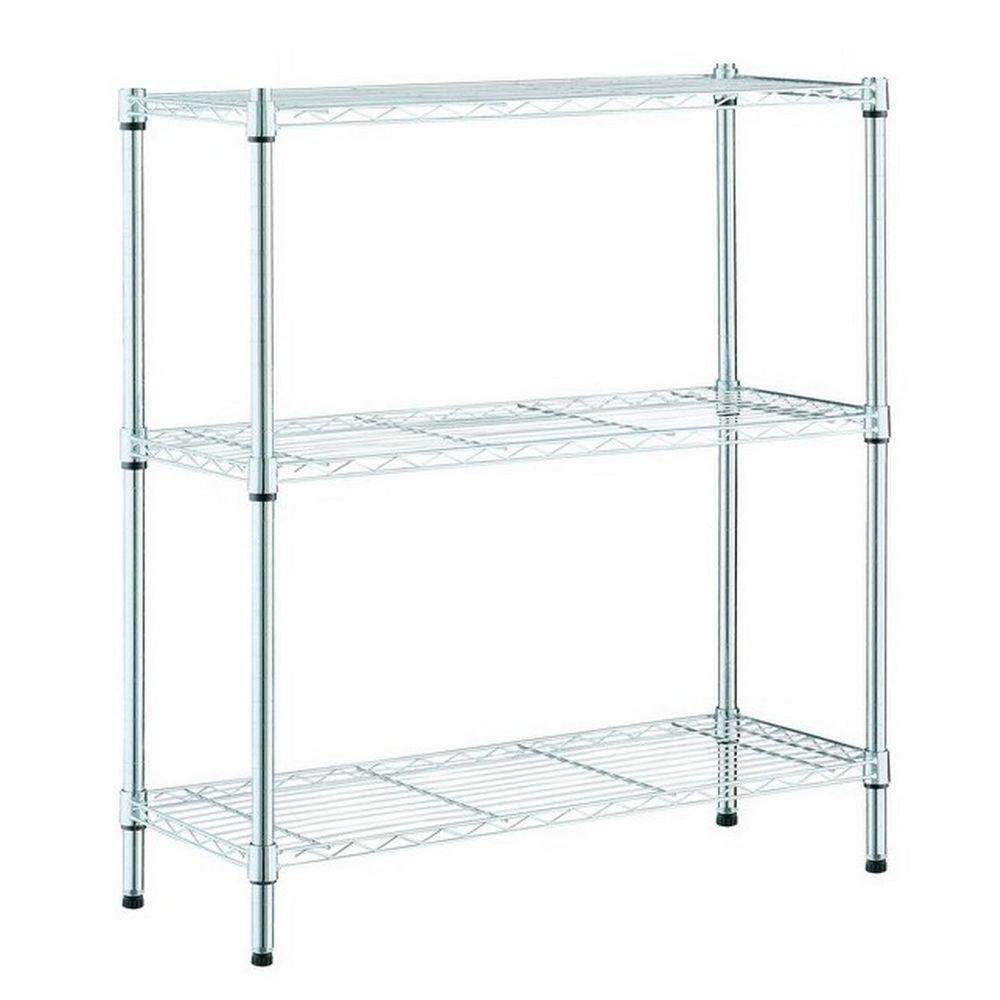 HDX 3-Tier Steel Wire Shelving Unit in Chrome (24 in. W x 30 in. H x 14 in. D) 31424PS-1