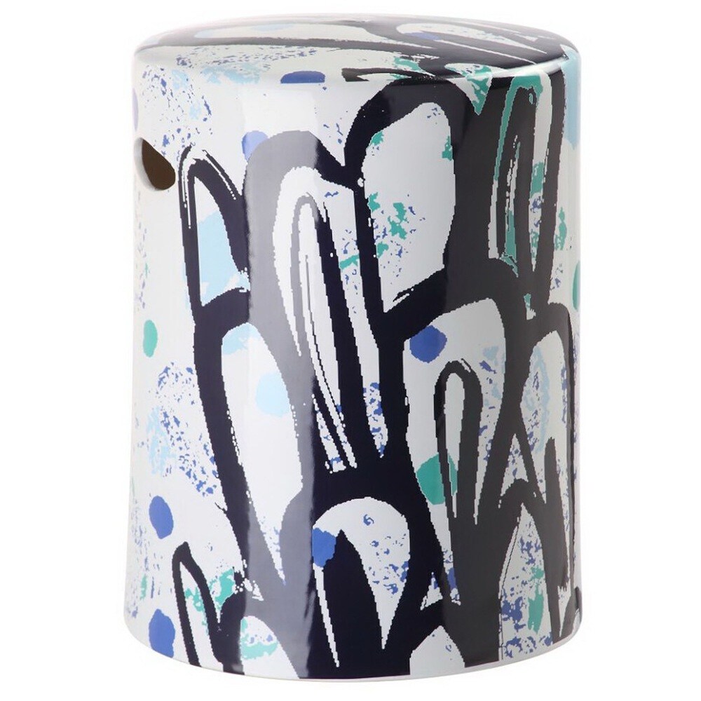 SAFAVIEH Alair Modern Abstract Ceramic Decorative Garden Stool