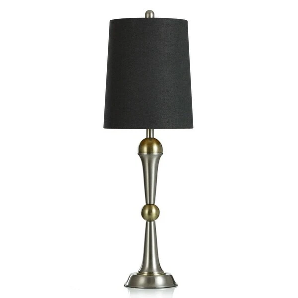 Steel Buffet Lamp with Black Shade - Boulder Gold - 5