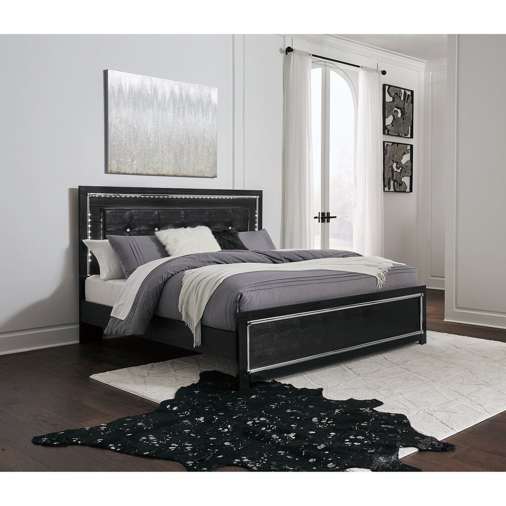 Signature Design by Ashley Kaydell Black King Upholstered Panel Bed