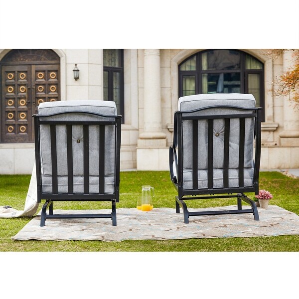 PATIO FESTIVAL 2Piece Outdoor Rocking Motion Chair Set with Cushions