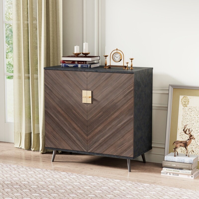 Accent Storage Cabinet with Doors  Bar Cabinet Buffet Cabinet with Storage for Living Room  Hallway  Bedroom