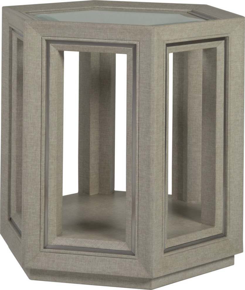 Zeitgeist Linen Hexagonal End Table   Transitional   Side Tables And End Tables   by HedgeApple  Houzz