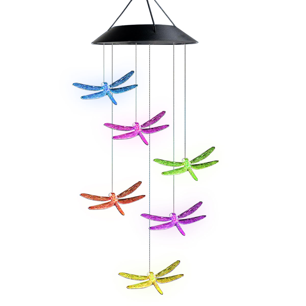 Wind Chime，solar lights chimes，Dragonfly wind chimes led/solar Dragonfly wind chime Outdoor decor，yard decorations solar light mobile，memorial wind chimes，(gifts for mom，birthday gifts for mom)