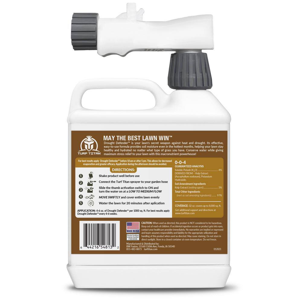 Drought Defender 32 oz. 8000 sq. ft. Liquid Lawn Fertilizer Ready To Spray with Kelp 0-0-4 100550192