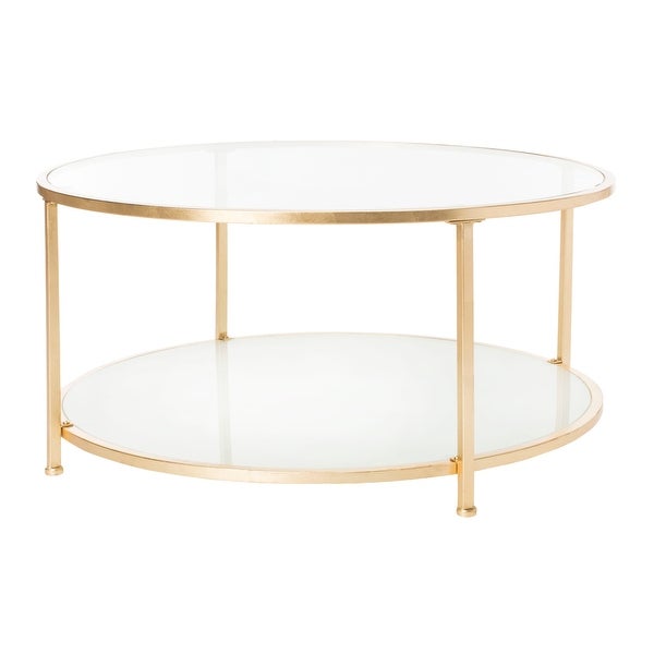 SAFAVIEH Ivy 2 Tier Round Coffee Table - Clear / Gold - 38