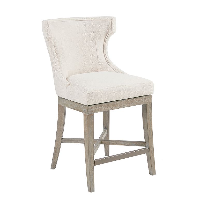 Madison Park Fillmore 25.25 Upholstered Wingback Counter Stool with 360 Degree Swivel Seat