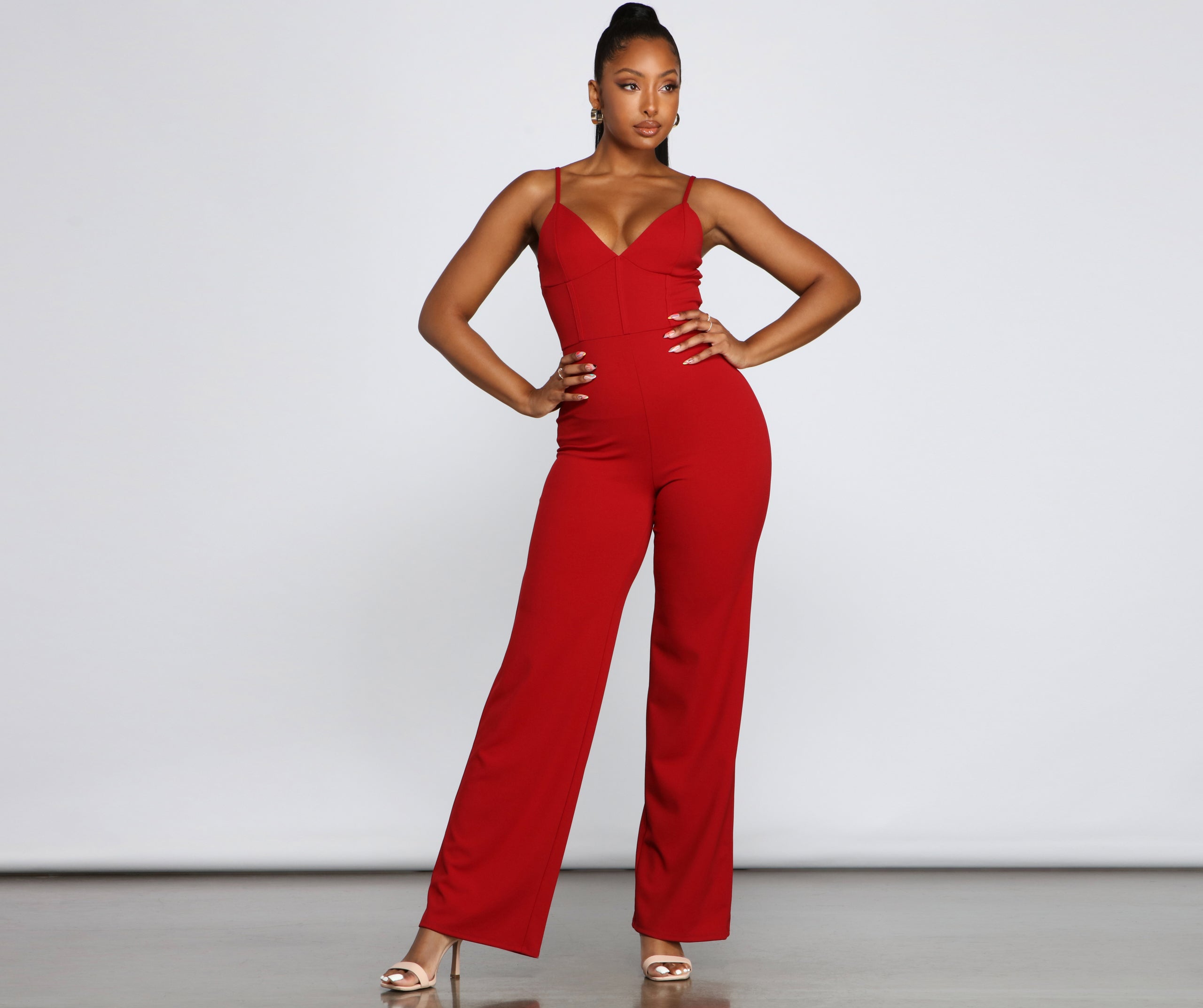 Made You Look Corset Detail Jumpsuit