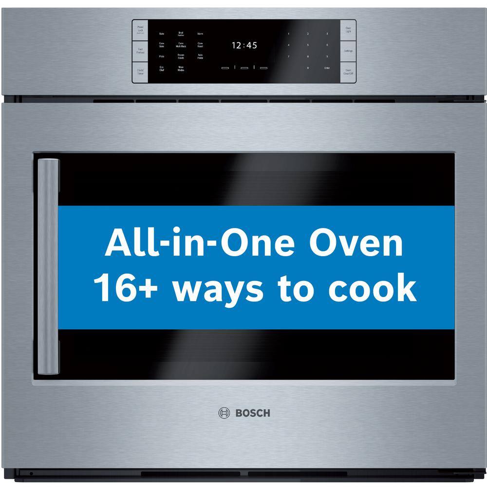 Bosch Benchmark Benchmark Series 30 in. Built-In Single Electric Convection Wall Oven in Stainless Steel w Right SideOpening Door HBLP451RUC