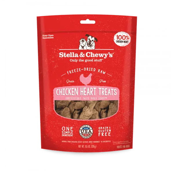 Stella and Chewy Freeze Dried Raw Chicken Hearts Dog Treats;