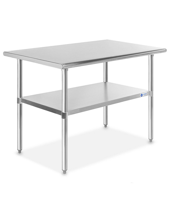 GRIDMANN 48 x 30 Inch Stainless Steel Table w  Undershelf NSF Commercial Kitchen Work and Prep Table