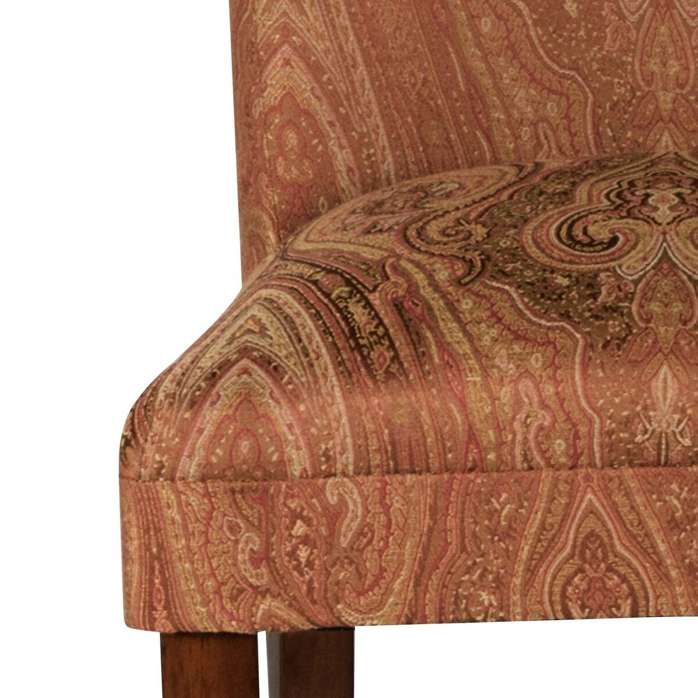 HomePop Parsons Red/Gold Damask Dining Chair