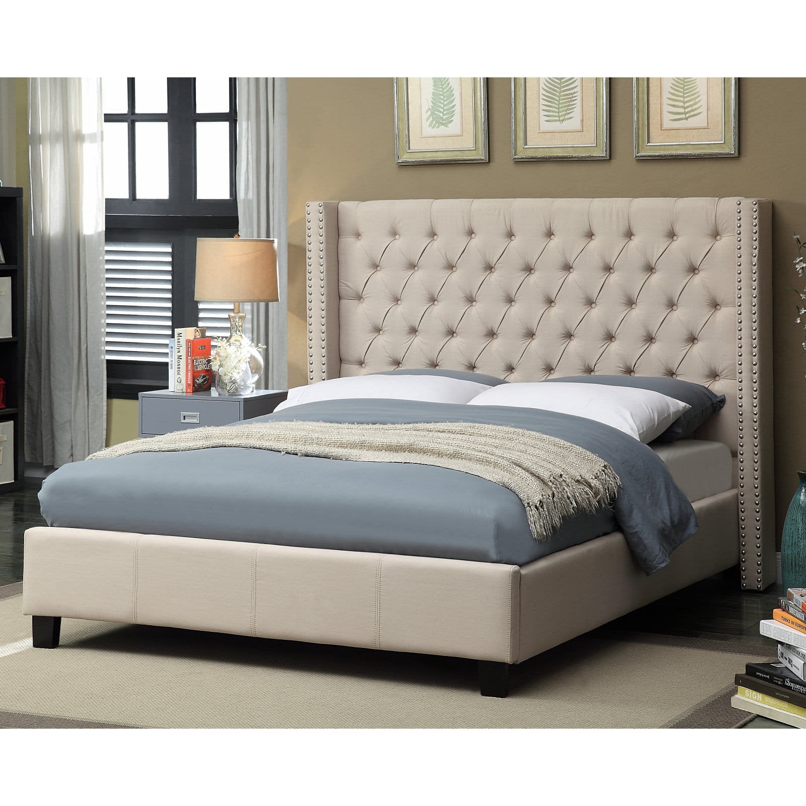 Meridian Ashton Wingback Upholstered Bed