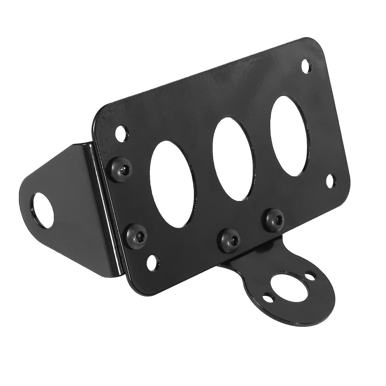 Black Motorcycle Side Mount License Plate Bracket Chopper Fit For Sportster Stop Light Cb750 Xs650