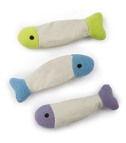 SmartyKat Fish Flop Cat Toy Catnip Crinkle Toys，  3 Toys per package