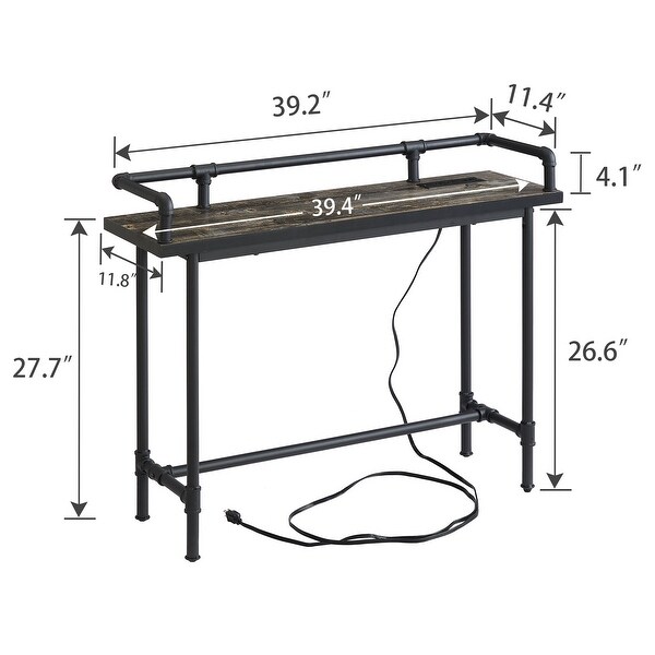 Console Table with 2 Outlet and 2 USB Ports for Living Room and Hallway