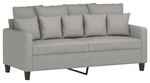 vidaXL Sofa Accent Living Room Single Sofa Chair with Armrest Light Gray Fabric   Transitional   Loveseats   by vidaXL LLC  Houzz