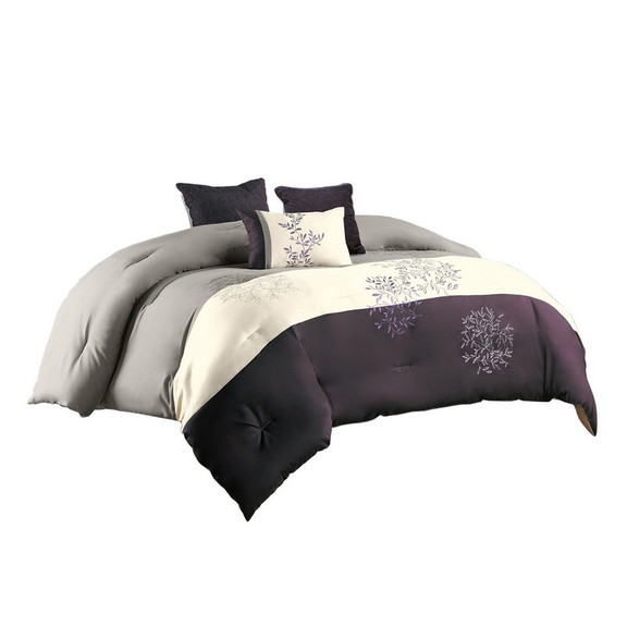 Benjara BM225189 7 Piece King Polyester Comforter ...