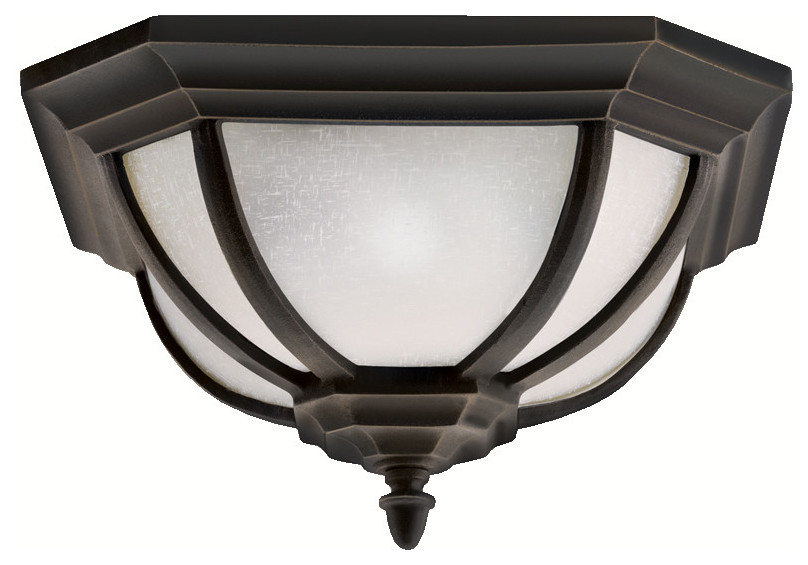 Kichler Salisbury Outdoor Ceiling 2 Light   Traditional   Outdoor Flush mount Ceiling Lighting   by Buildcom  Houzz