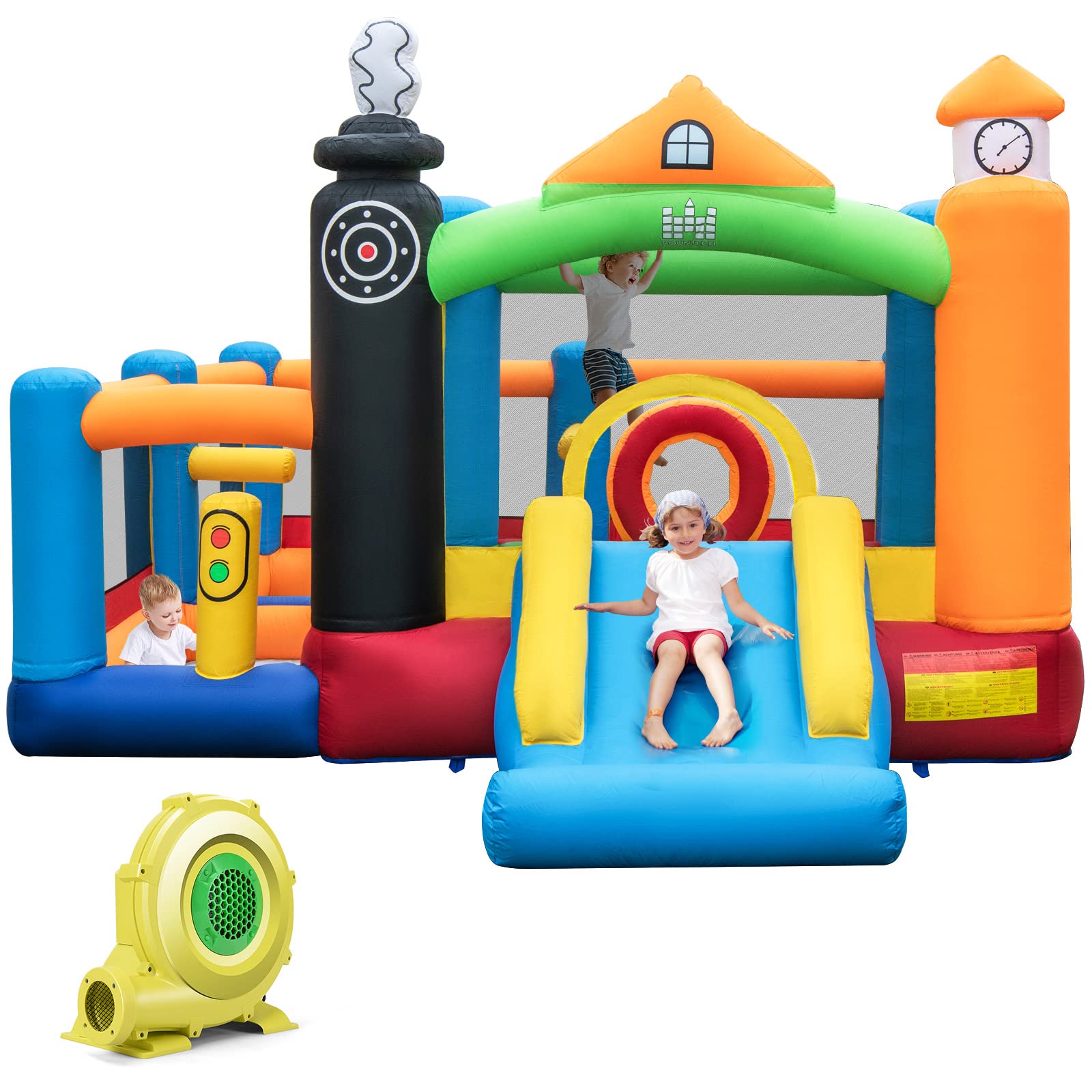 BOUNTECH Inflatable Bounce House, Bouncy House for Toddler Kids 5-12 Indoor Outdoor Party Fun Huge w/950W Blower