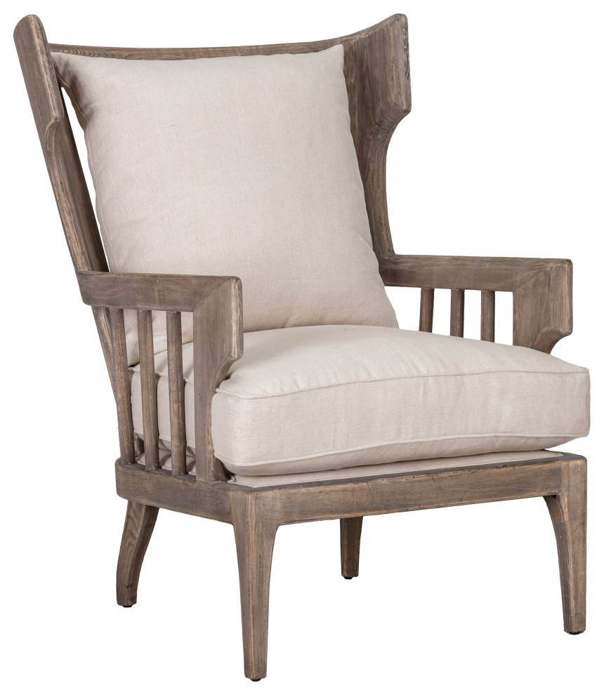 Lawrence Accent Chair Natural by Kosas Home   Farmhouse   Armchairs And Accent Chairs   by Kosas  Houzz