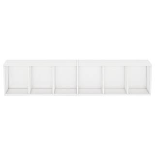 BYBLIGHT Eulas 71 in. White MDF 6 shelves Standard Bookcase BB-XH0005XL