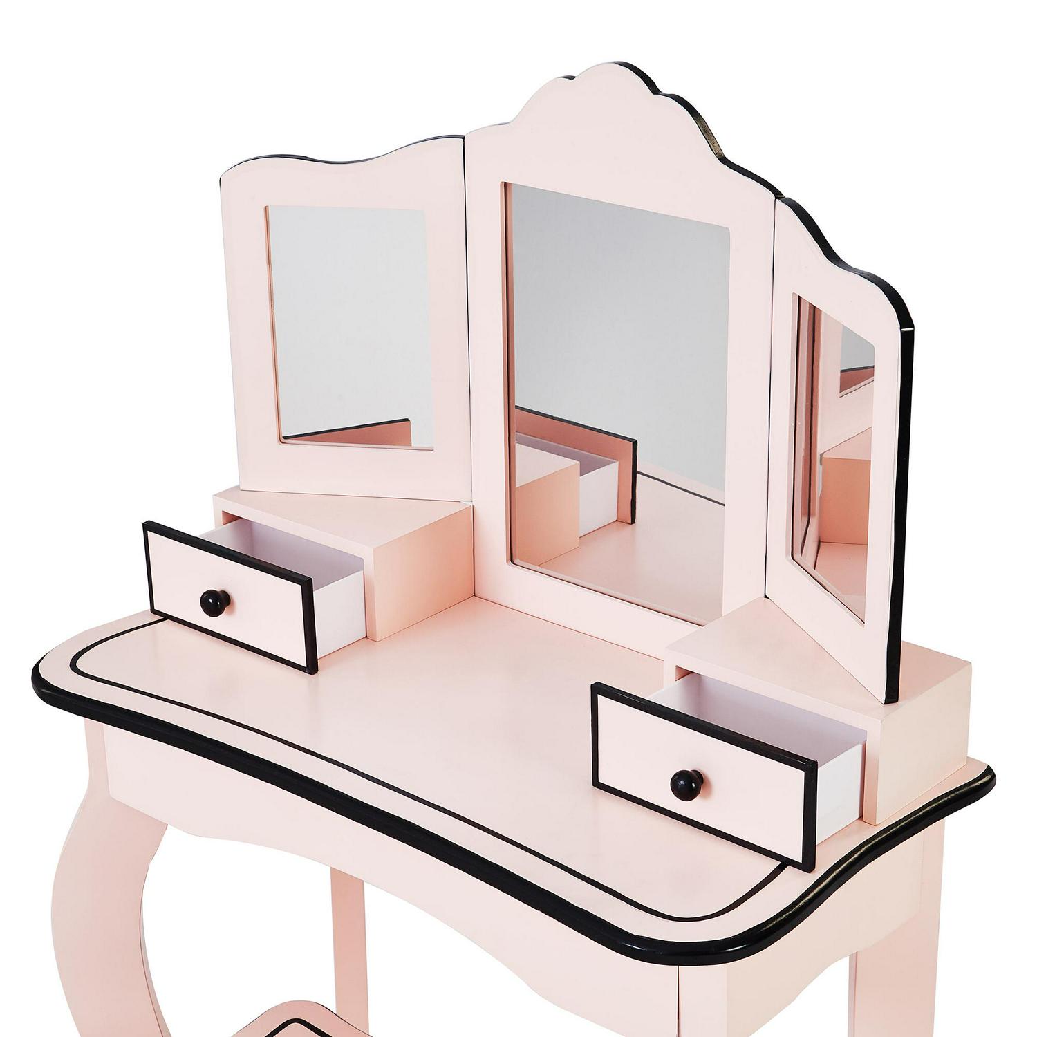 Fantasy Fields Little Lady Adriana Vanity Set with TriFold Mirror and Chair Pink