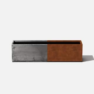 Veradek Trough 36 in. Rust Corten Steel Metal Window Box Planter TRHV36CS