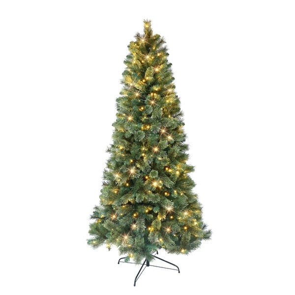 Puleo International 6 ft. PreLit Montana Pine Artificial Christmas Tree