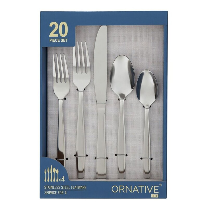 Ornative AMIAS 18/0 Stainless Steel 20 Pieces Flatware Set   10.63\