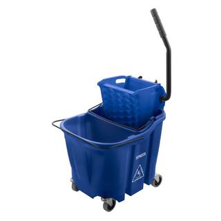 Sparta 8.75 gal. Blue Polypropylene Mop Bucket Combo with Wringer and Soiled Water Insert 9690414