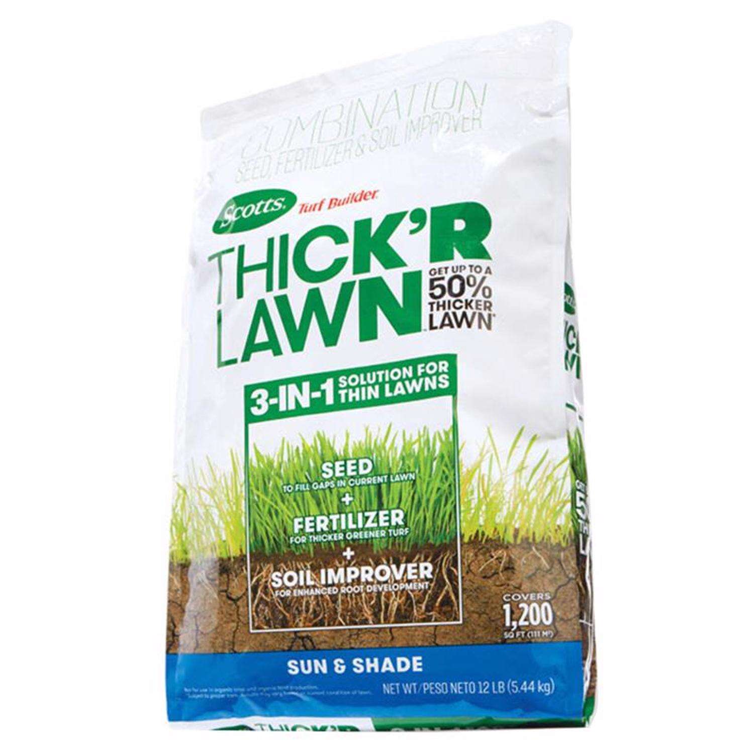 Scotts Turf Builder ThickR Lawn All-Purpose Lawn Fertilizer For Sun/Shade Mix 1200 sq ft