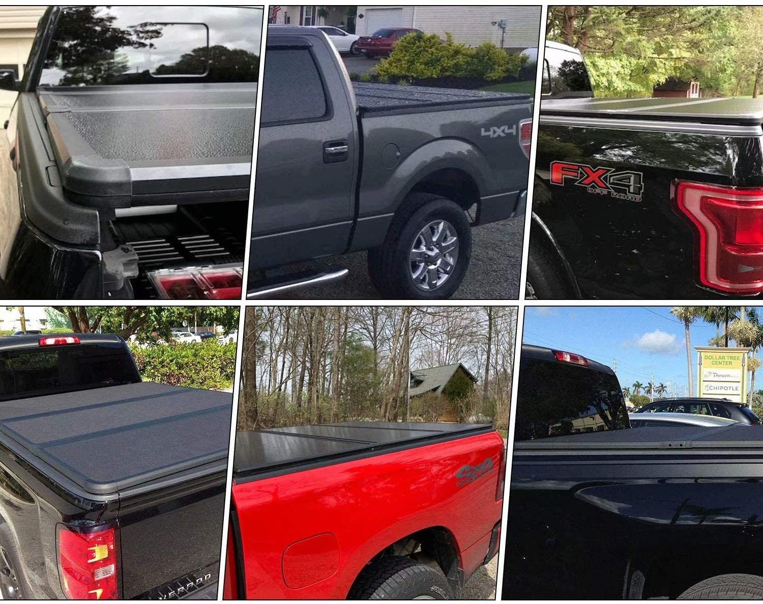 Kikito Professional FRP Hard Tri-Fold Truck Bed Tonneau Cover for 2019/2020/2021 Ram 1500 2500 3500 6.4ft (76.3in) Bed | Rambox and Deckrail System |