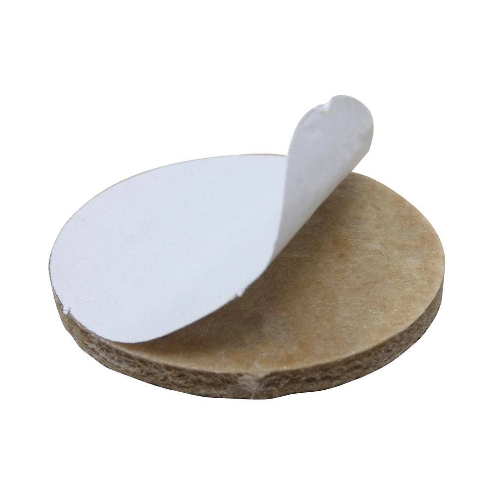 Everbilt 2 in. Beige Round Felt Heavy Duty Self-Adhesive Furniture Pads (4-Pack) 49927