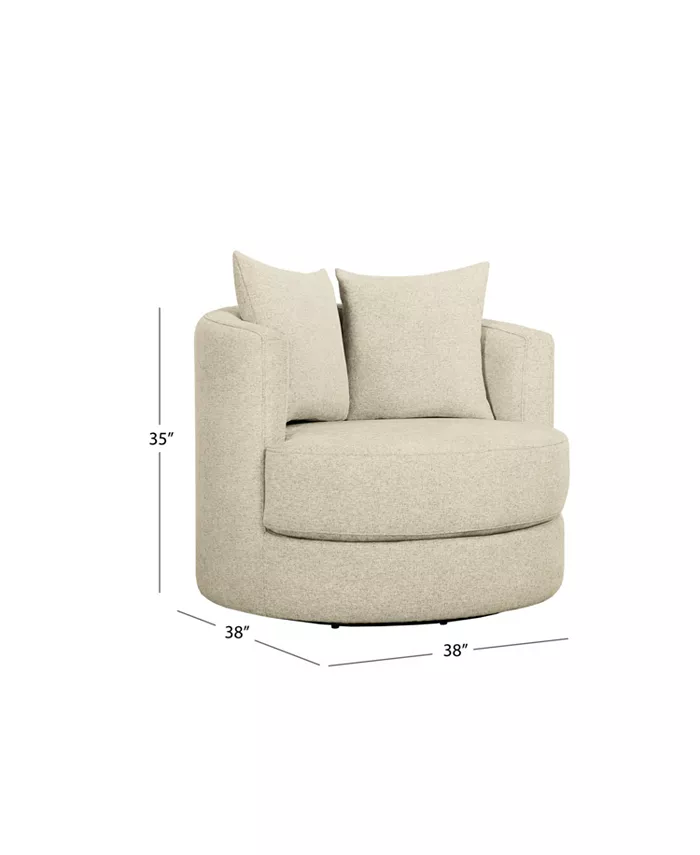 Abbyson Living Elizabeth 38 Stain-Resistant Fabric Swivel Chair