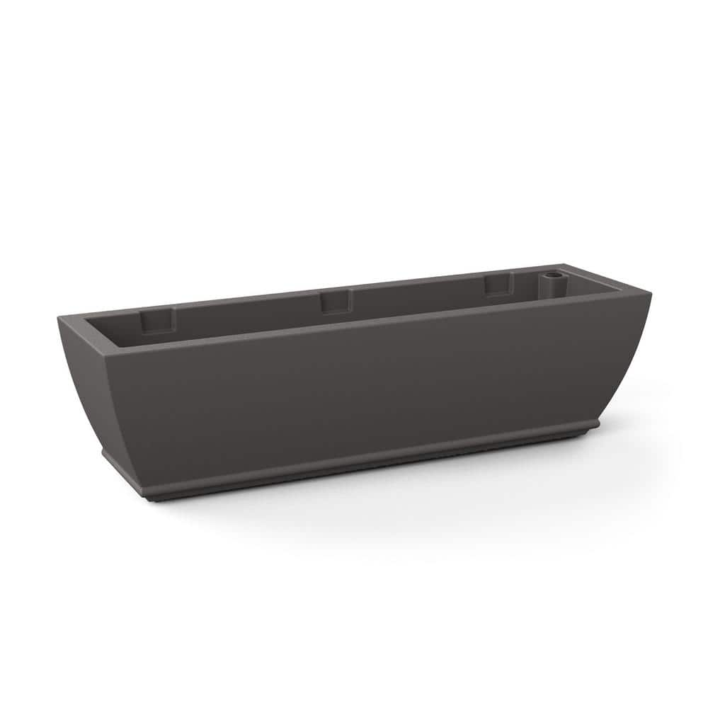 Mayne Acadia 36 in. x 11 in. Self-Watering Graphite Grey Polyethylene Window Box 5917-GRG